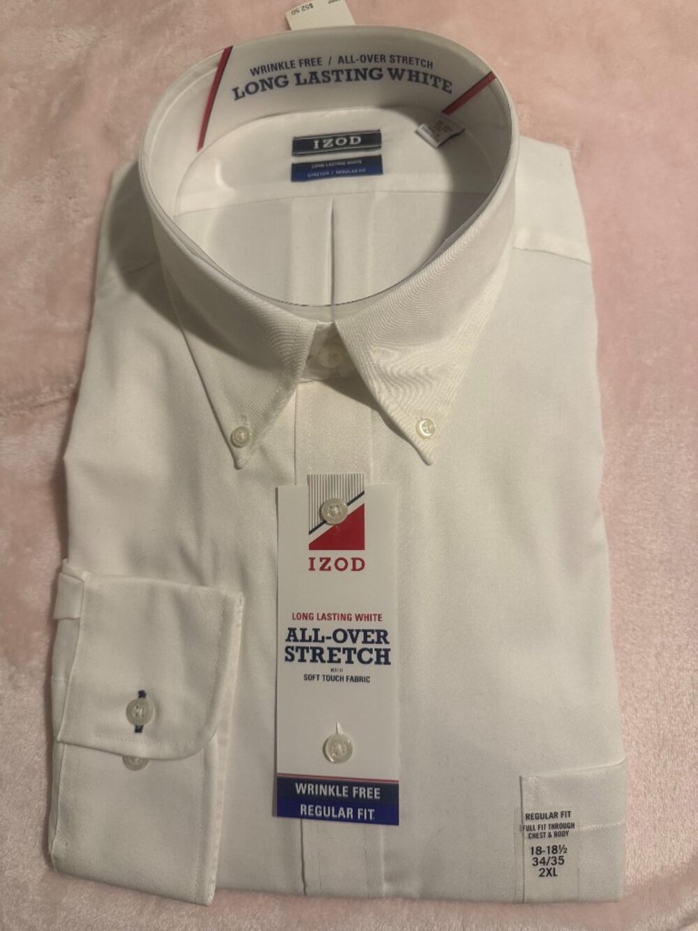 Izod Mens Long sleeve shirt (white)